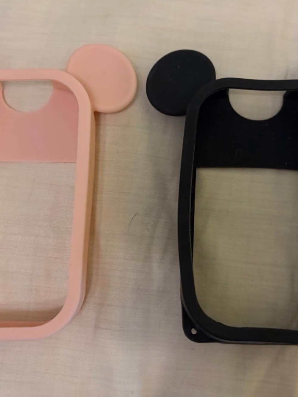Cute Mouse Ear iPhone Silicone Hand sanitizer Case - Pink & Black